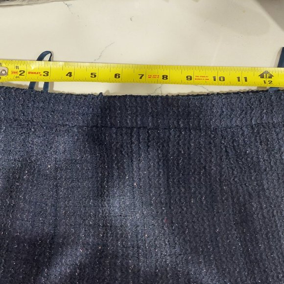 Belle House Japan Navy Blue Tweed Gold Button Skirt Suit, Size Us 4 Japan 9 - Picture 10 of 11